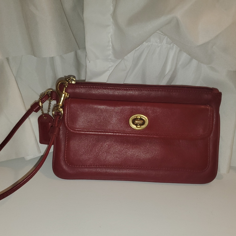 Classic coach wristlet.